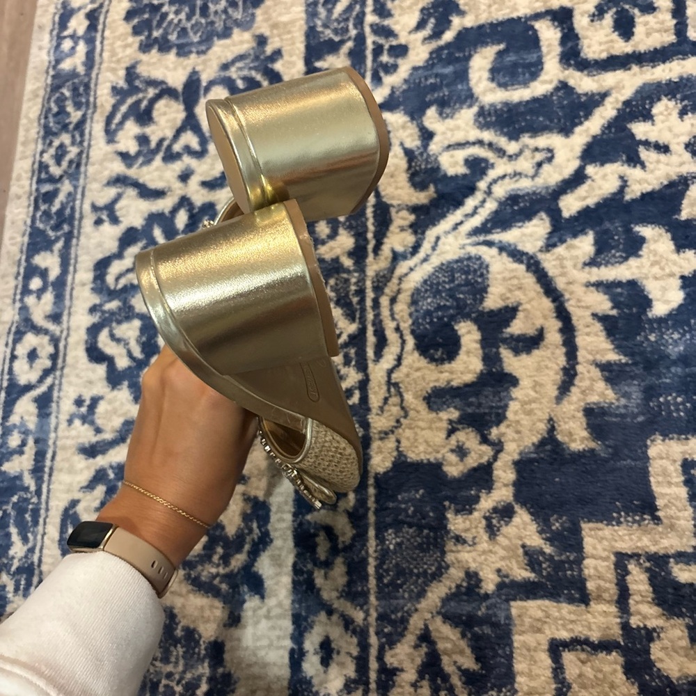 Nine West Gold Embellished Mules - Picture 3 of 4